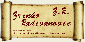 Zrinko Radivanović vizit kartica